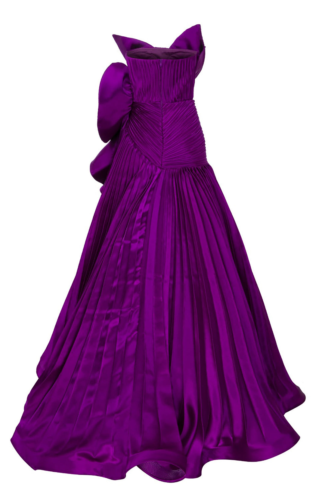 Plissé-Plume Purple Organza Dress