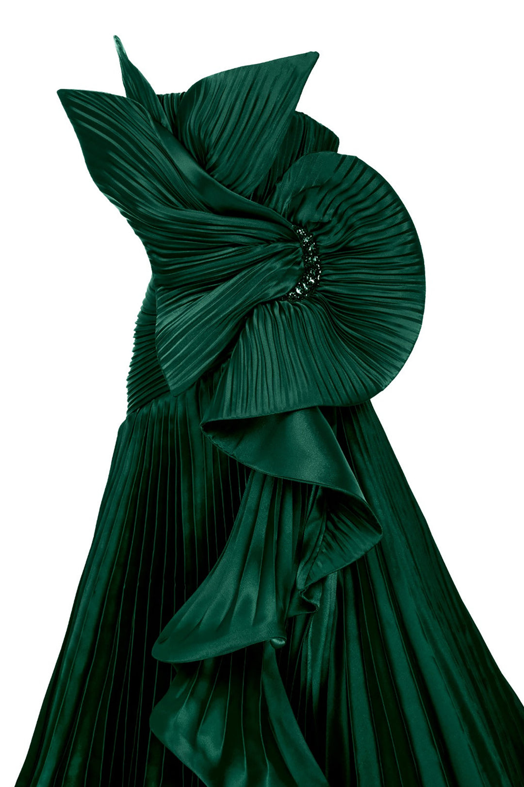 Plissé-Plume Purple Organza Dress