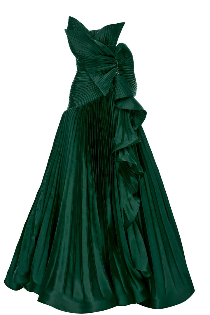 Plissé-Plume Purple Organza Dress