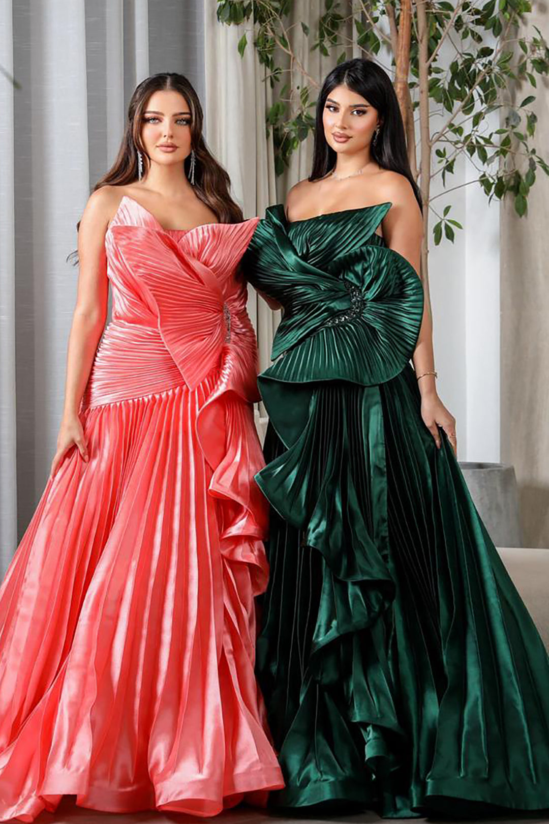 Plissé-Plume Purple Organza Dress