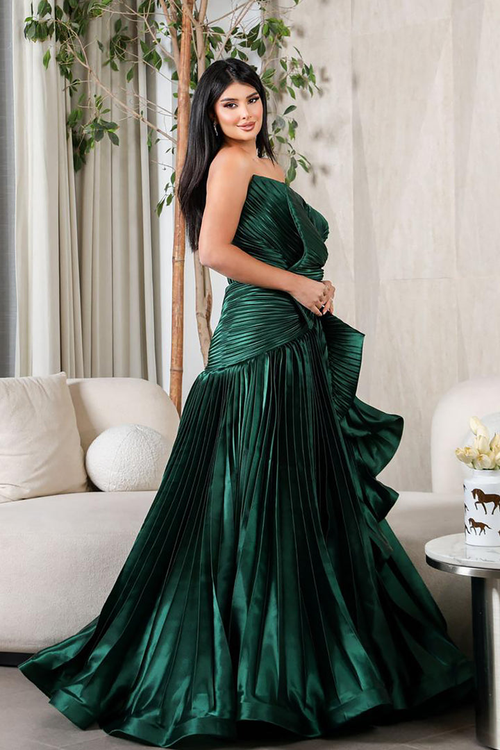 Plissé-Plume Purple Organza Dress