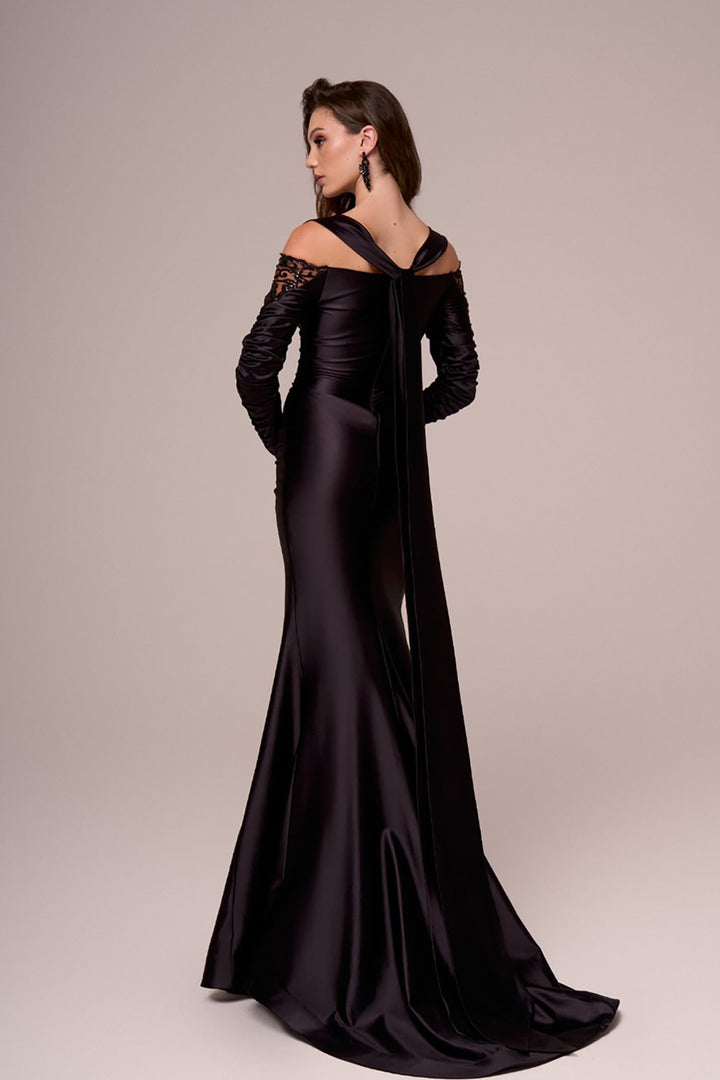 Mermaid Silhouette Satin Dress