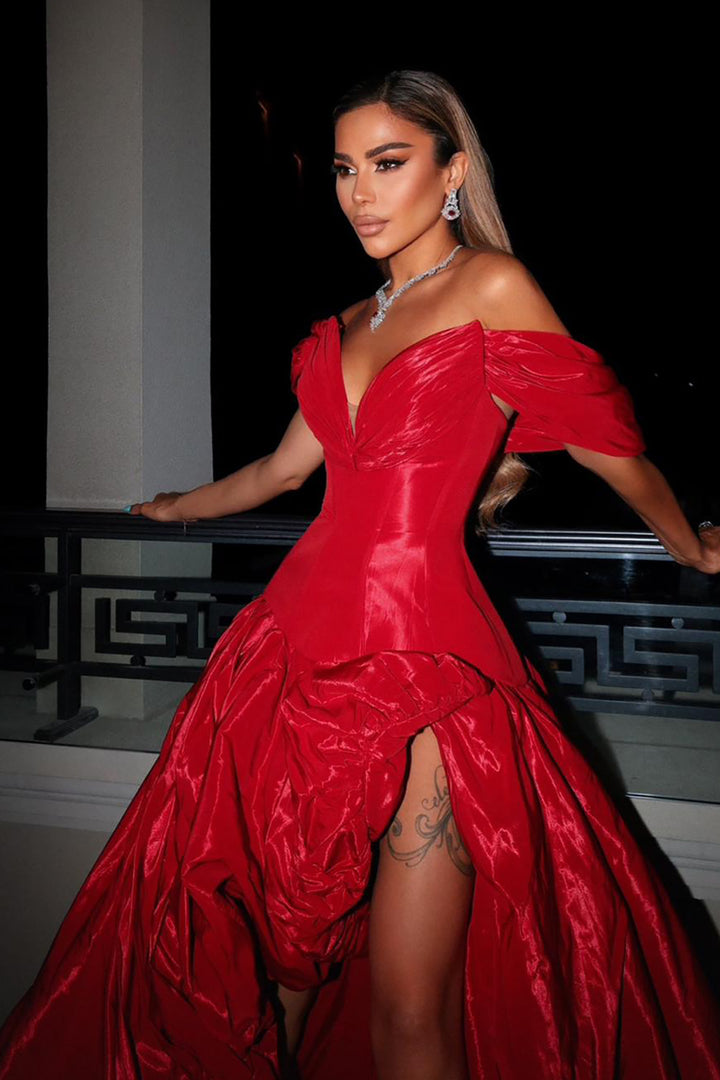 Detachable-Shoulder A-line Dress