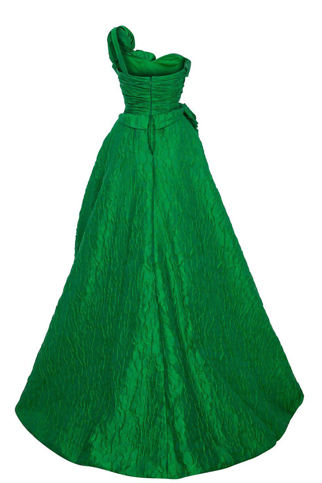 One-Shoulder A-Line Dress with Floral Strap