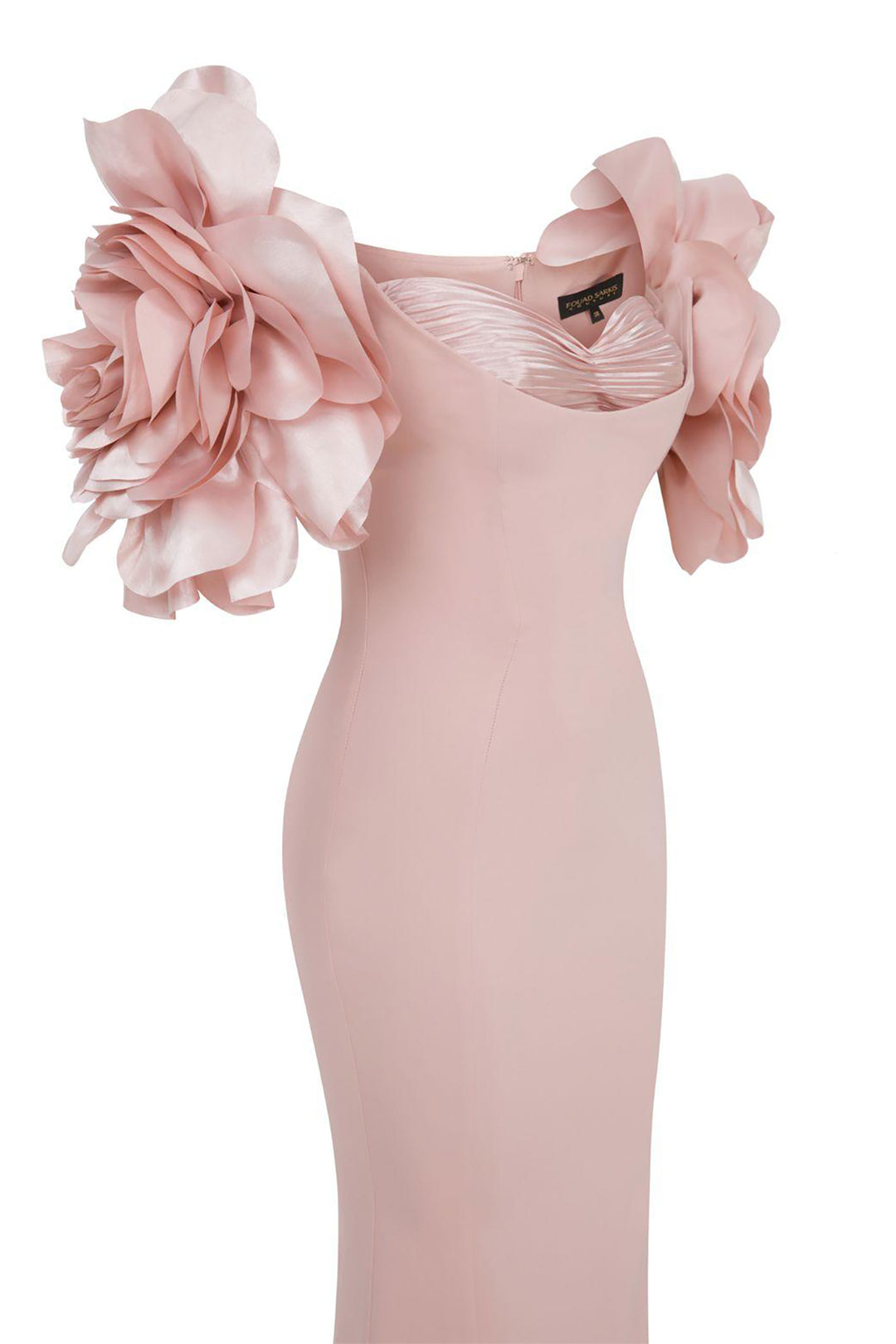 Off-The-Shoulder Column with Ruffled Sleeves