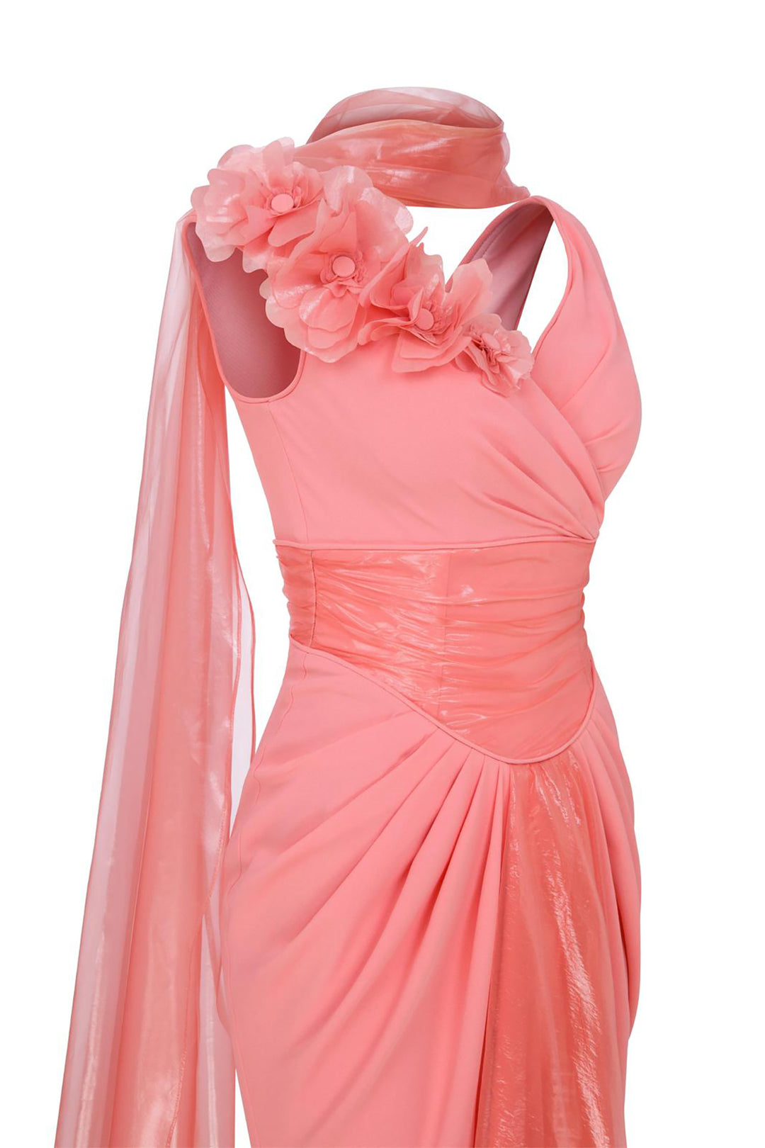 Mermaid Satin Dress with Plunging V-Neckline