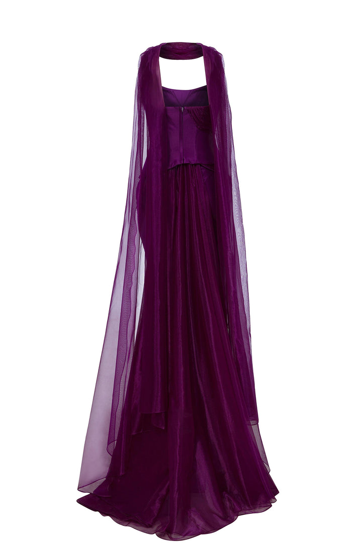 Dress with Cape-Like Train