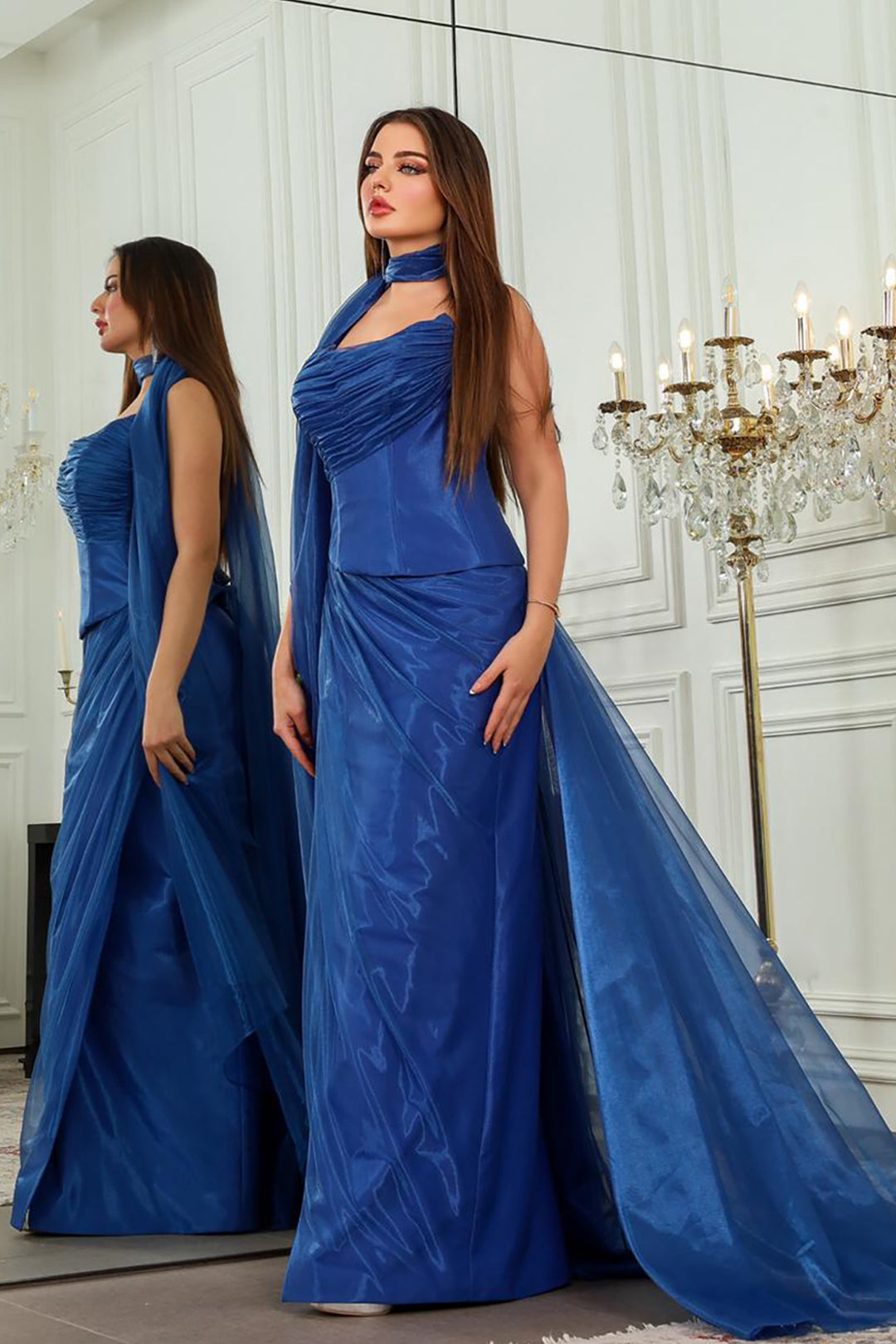 Dress with Cape-Like Train