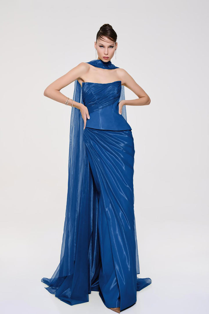 Dress with Cape-Like Train