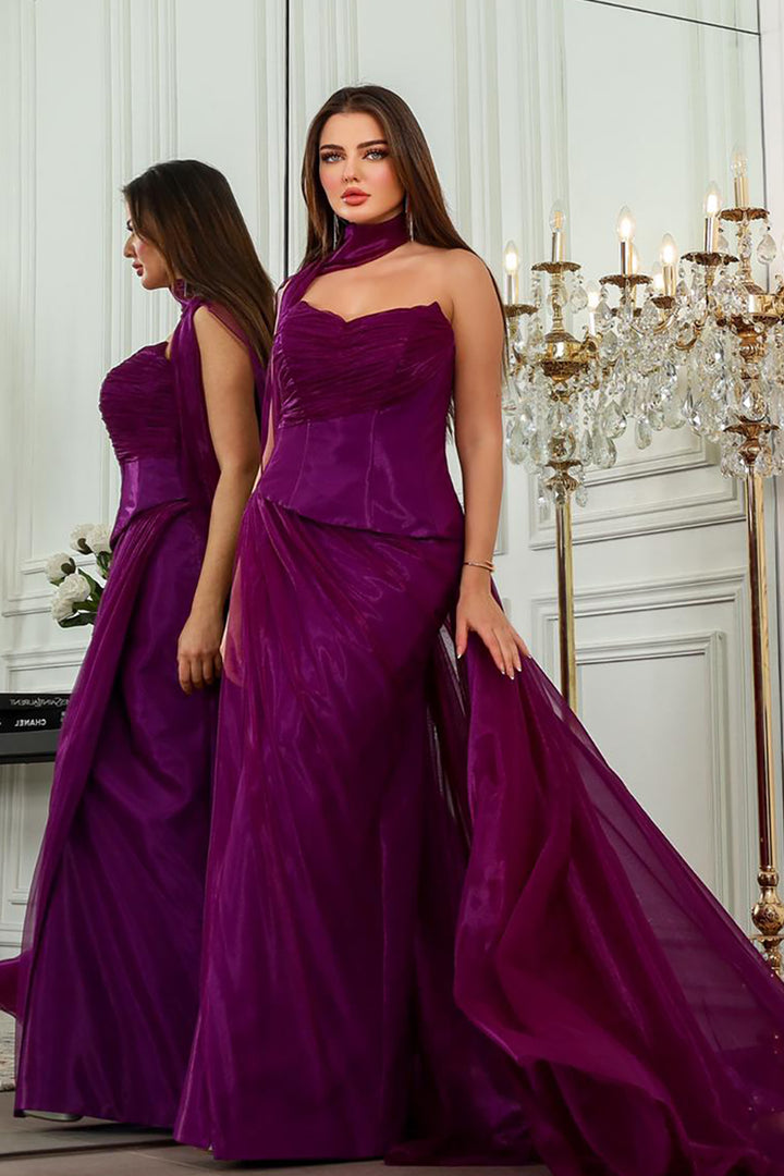 Dress with Cape-Like Train