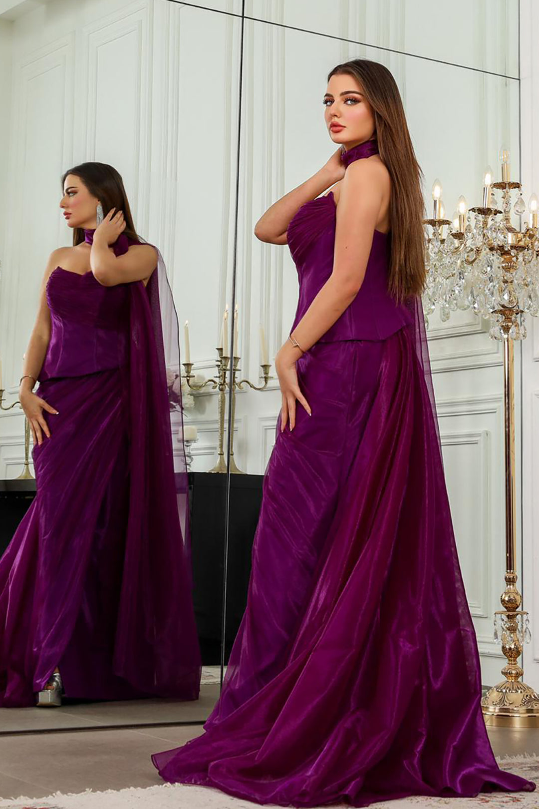 Dress with Cape-Like Train