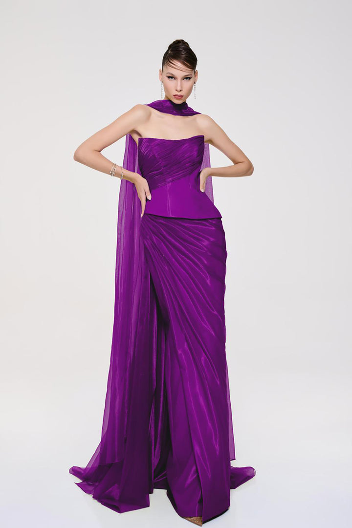 Dress with Cape-Like Train