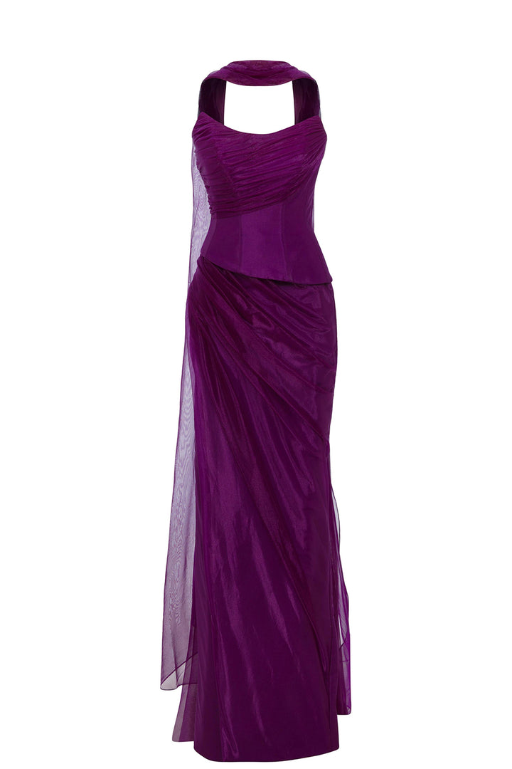 Dress with Cape-Like Train