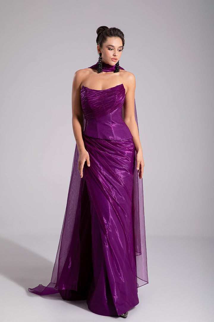 Dress with Cape-Like Train