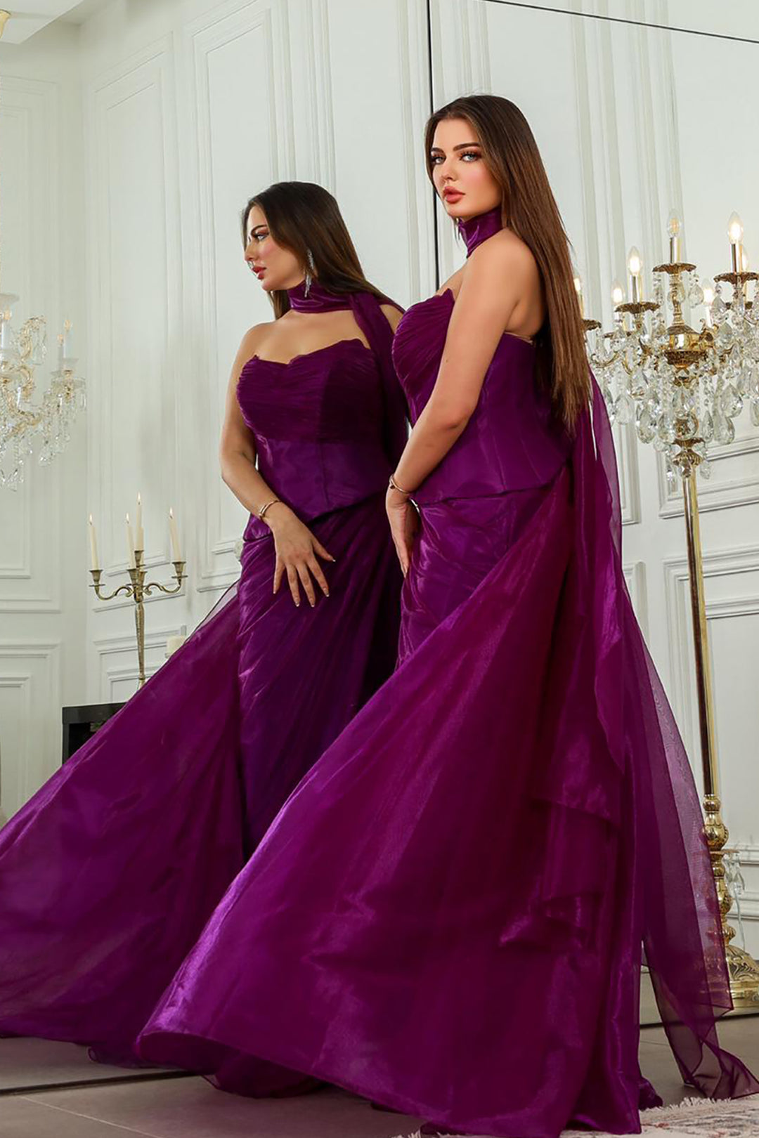 Dress with Cape-Like Train