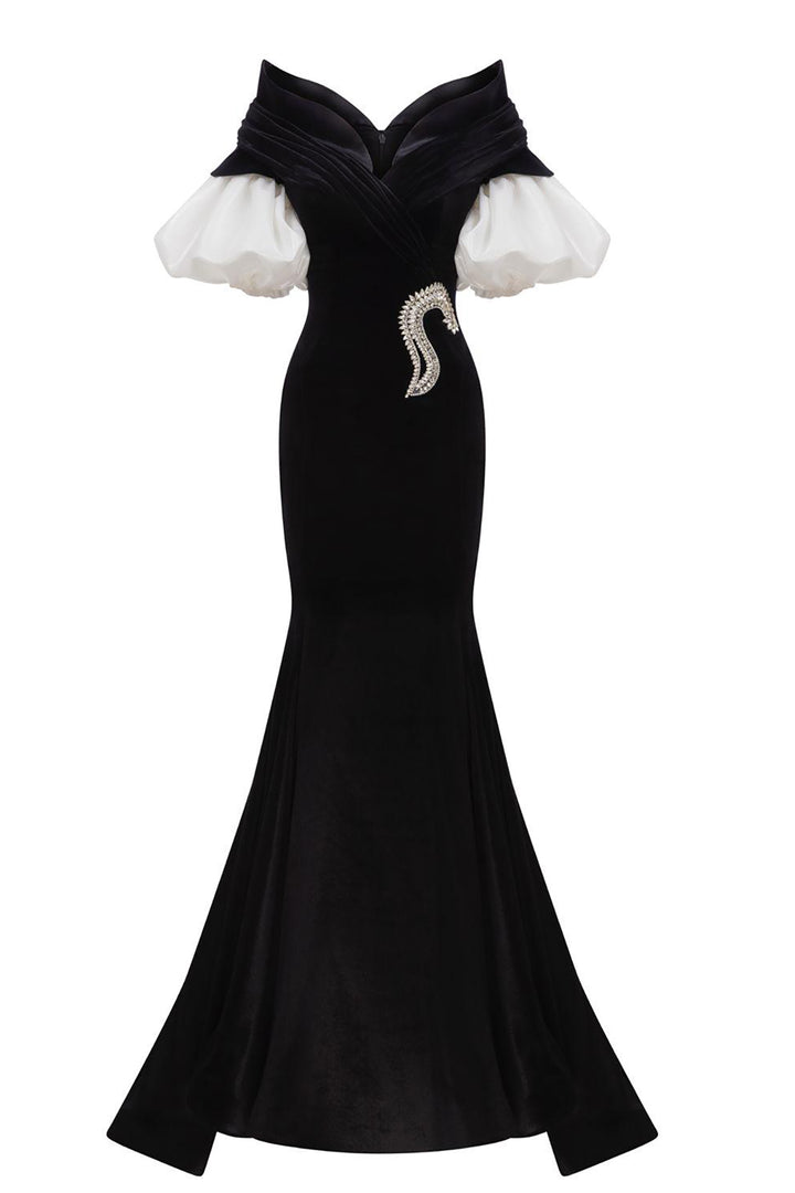 Mermaid Dress with Off-The-Shoulder Sweetheart neckline