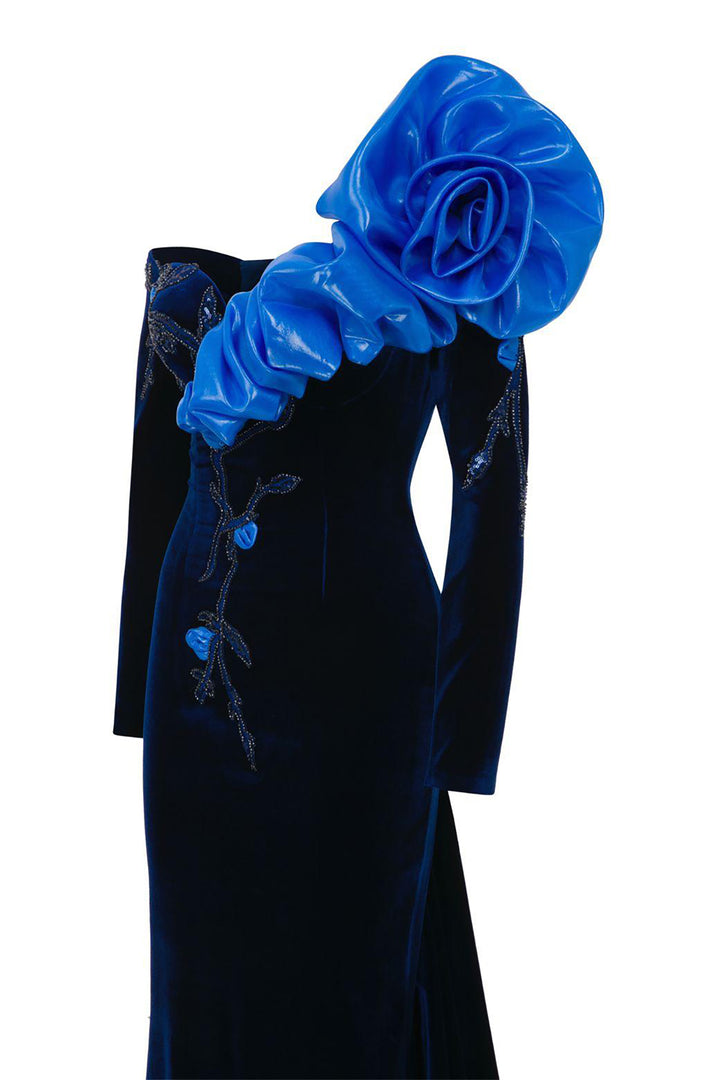 Mermaid Dress with Off-The-Shoulder Neckline