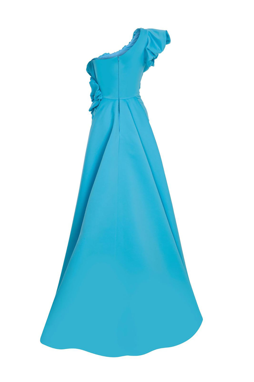 One-Shoulder Dress with Ruffle Petals