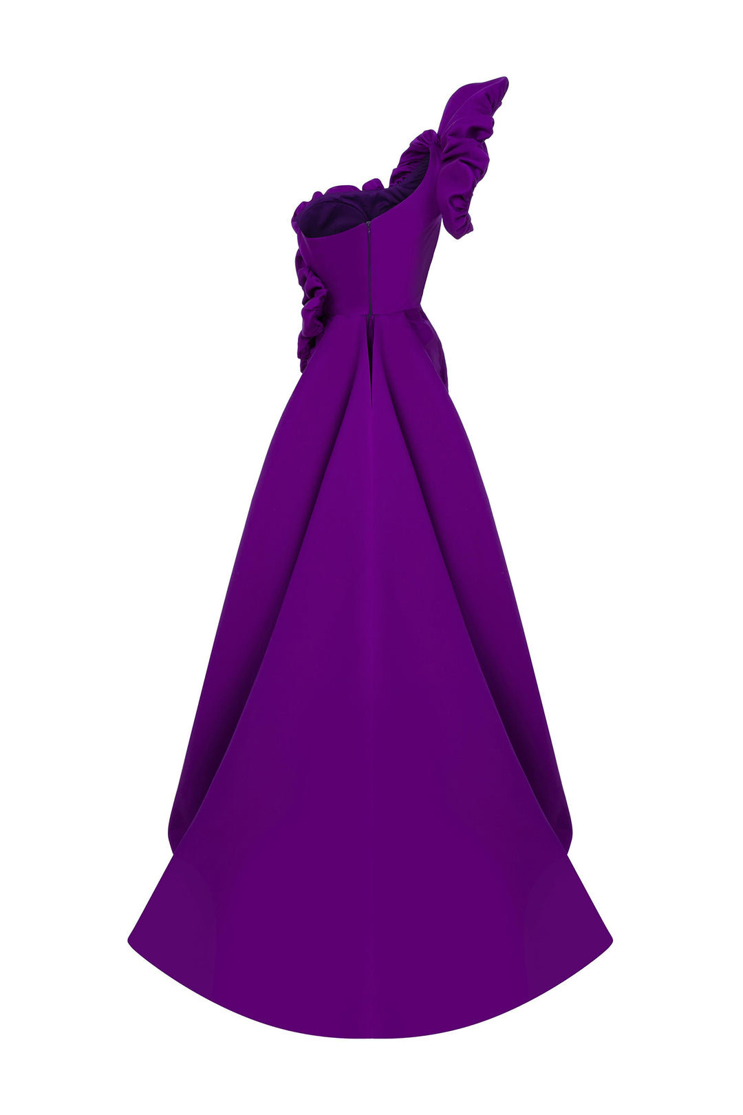 One-Shoulder Dress with Ruffle Petals