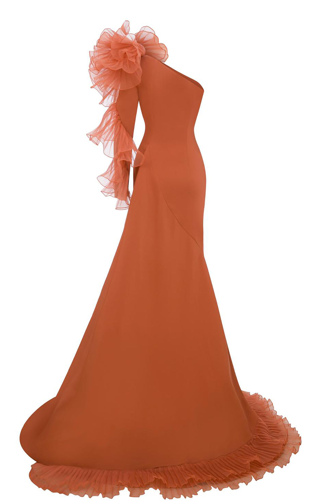 Mermaid Dress with Off-The-Shoulder Ruffle