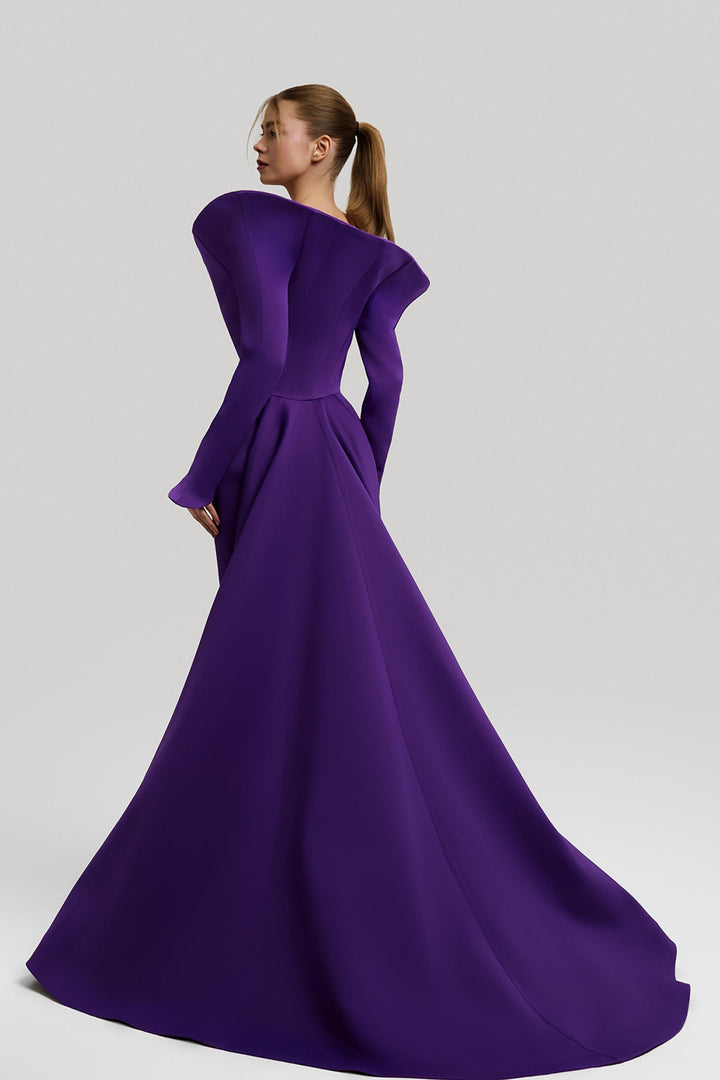 Off-The-Shoulder Crepe Dress