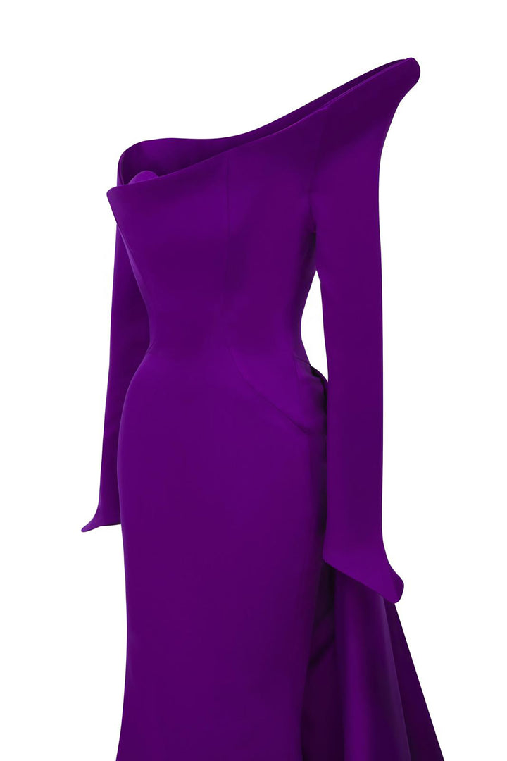 Off-The-Shoulder Crepe Dress