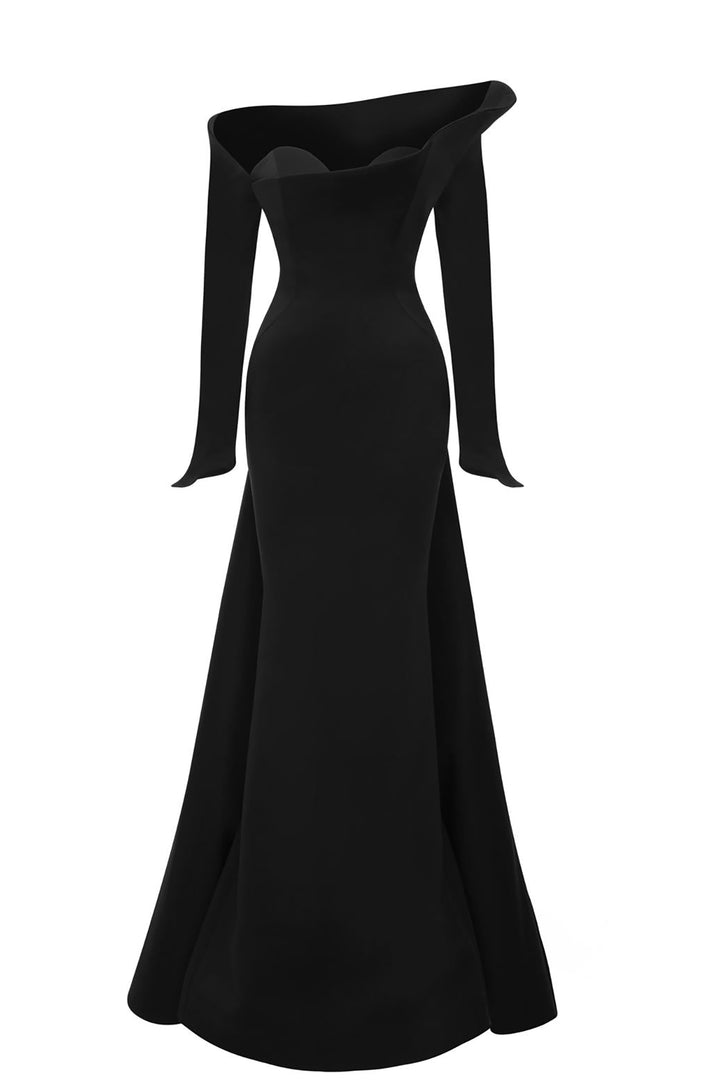 Off-The-Shoulder Crepe Dress