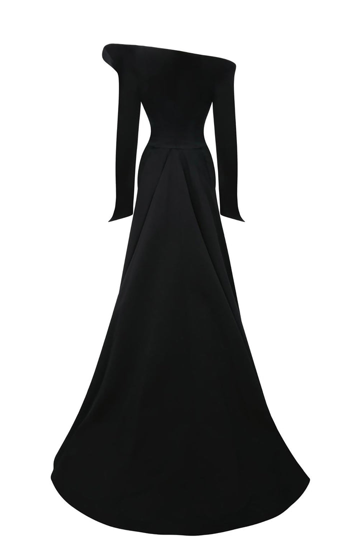 Off-The-Shoulder Crepe Dress