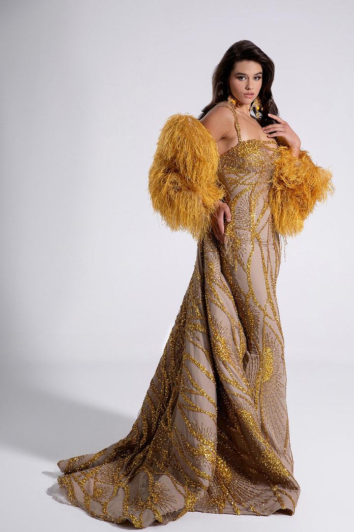 Mermaid Dress with Off-The-Shoulder Neckline