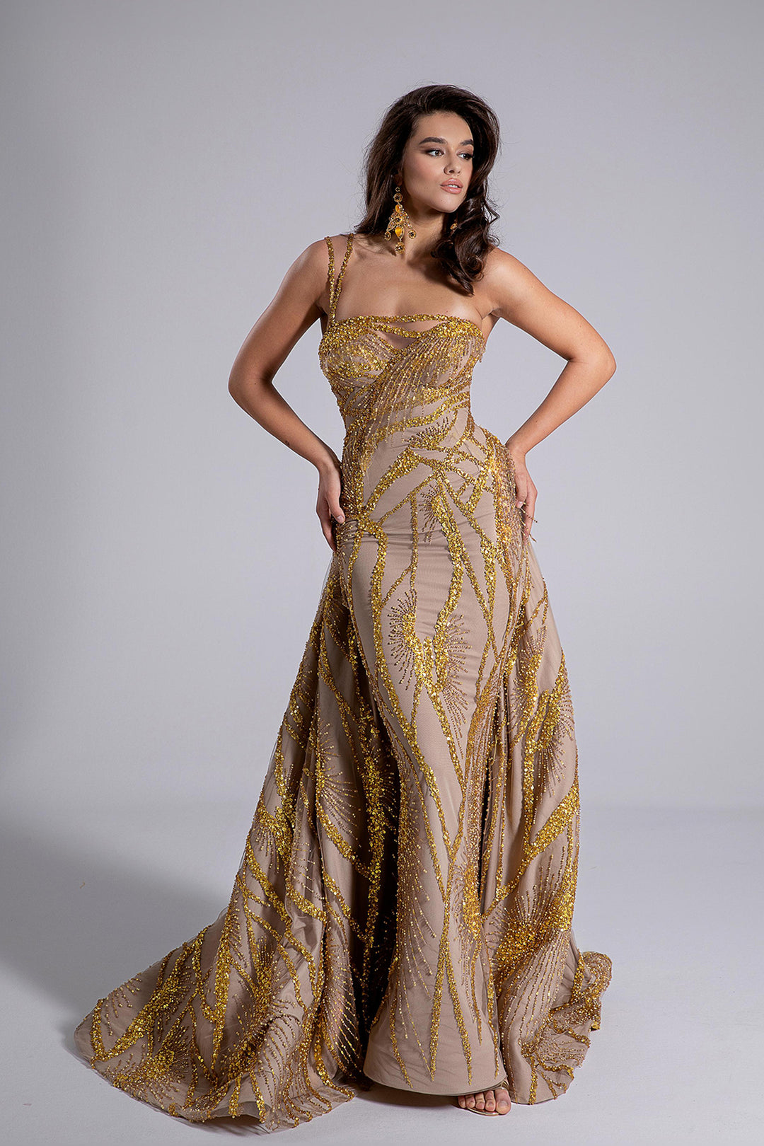 Mermaid Dress with Off-The-Shoulder Neckline