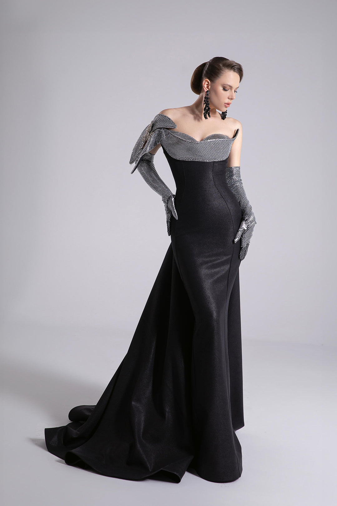 Mermaid Dress with Off-The-Shoulder Neckline