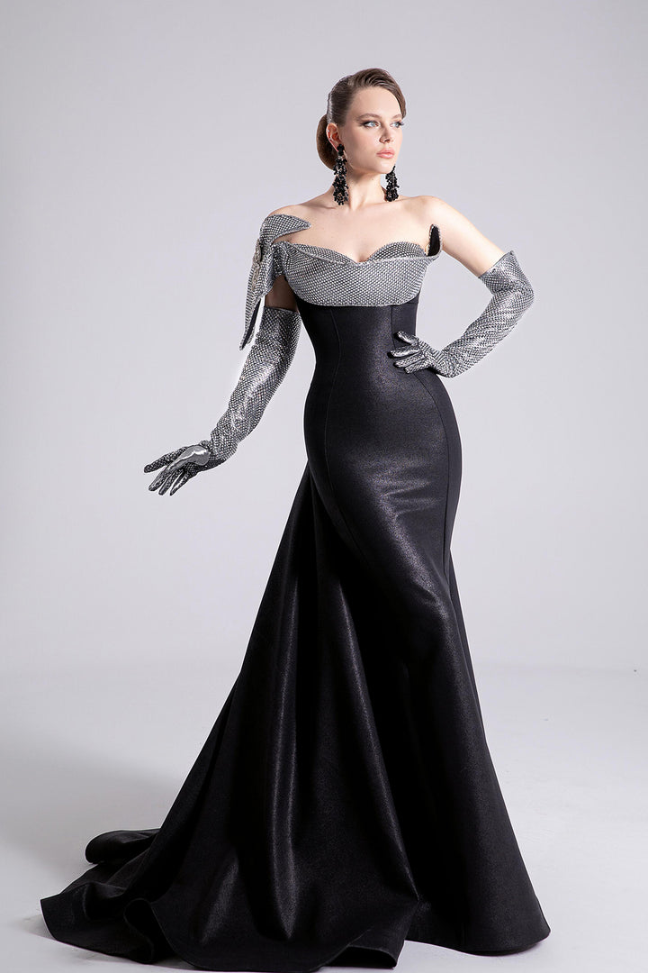 Mermaid Dress with Off-The-Shoulder Neckline