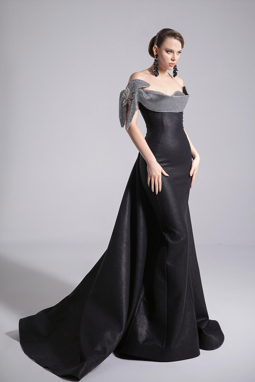 Mermaid Dress with Off-The-Shoulder Neckline