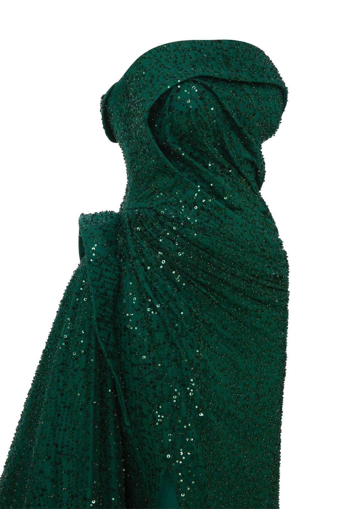 Mermaid Dress with Strapless Bodice and Cape Sleeve