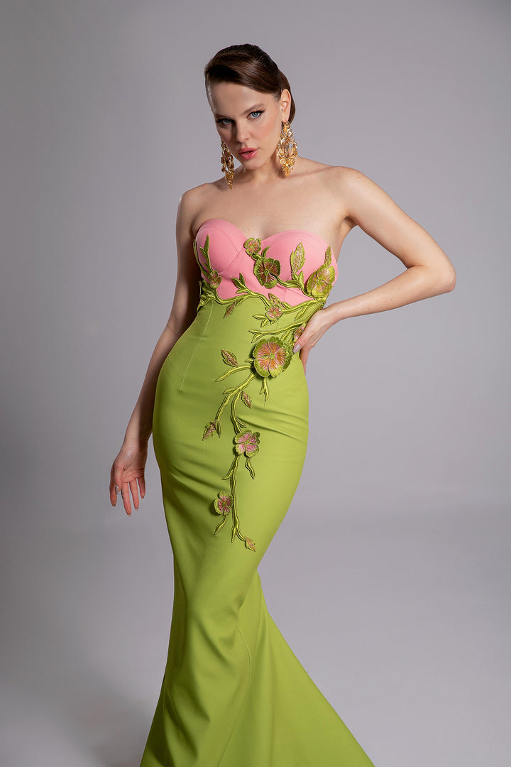 Mermaid Dress with Off-The-Shoulder and Cape