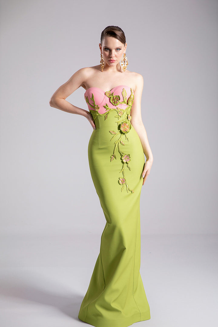 Mermaid Dress with Off-The-Shoulder and Cape