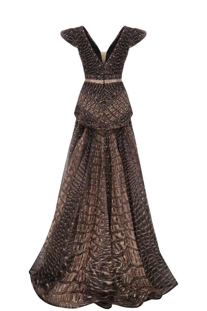 Mermaid Dress with Cape Sleeve