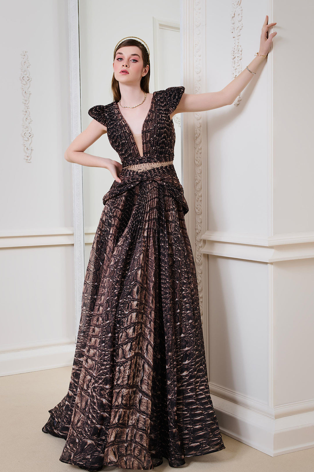 Mermaid Dress with Cape Sleeve