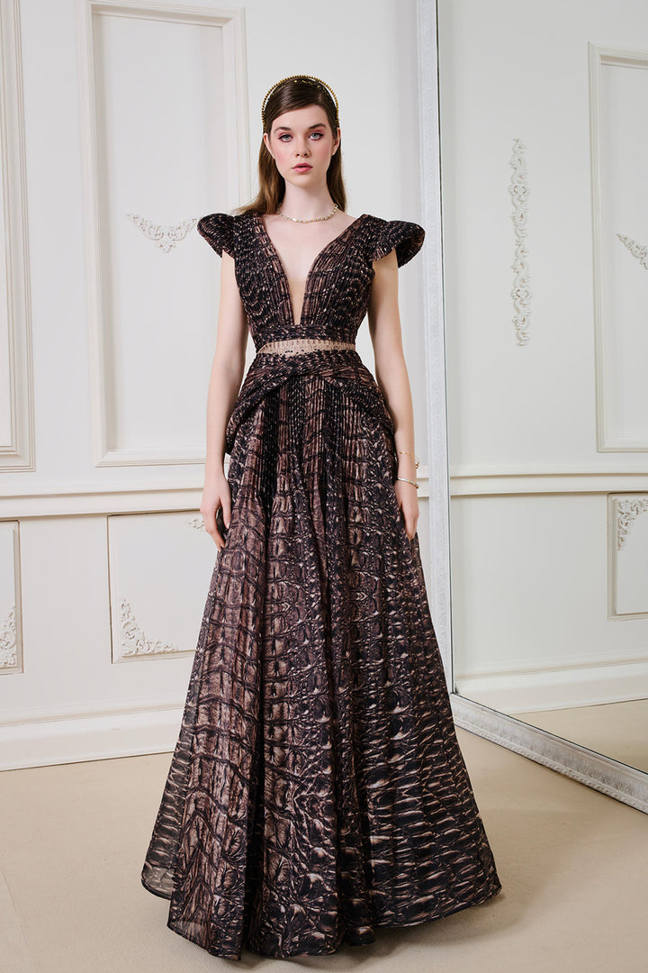 Mermaid Dress with Cape Sleeve