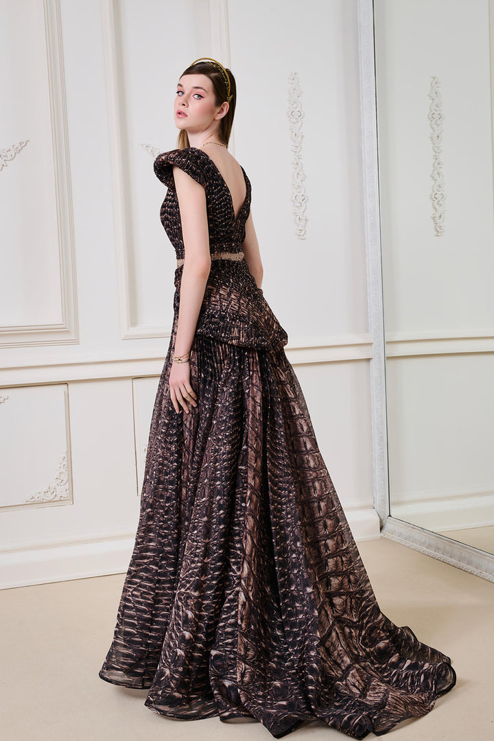 Mermaid Dress with Cape Sleeve