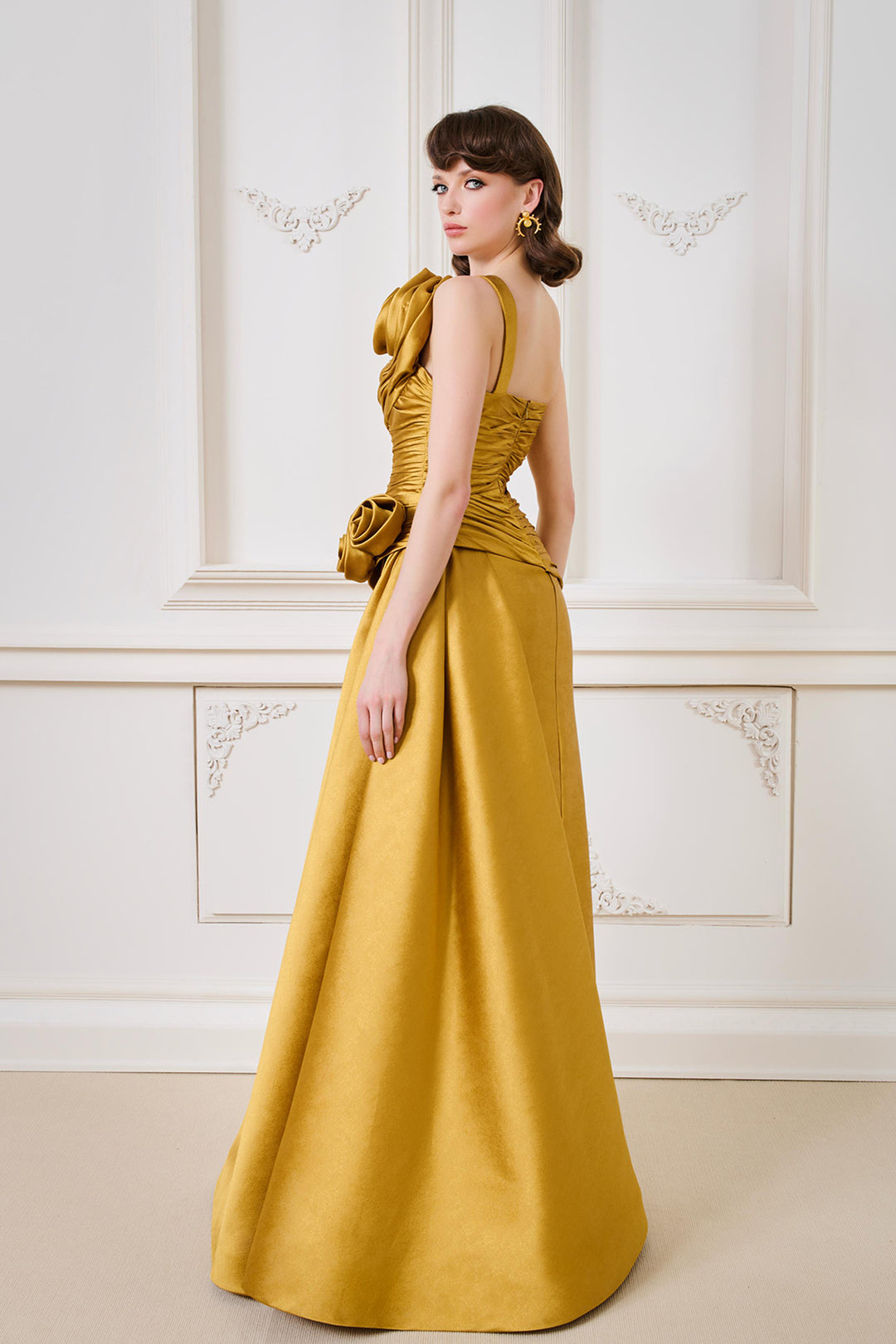 One-Shoulder Mermaid Dress with Off-The-Shoulder Neckline