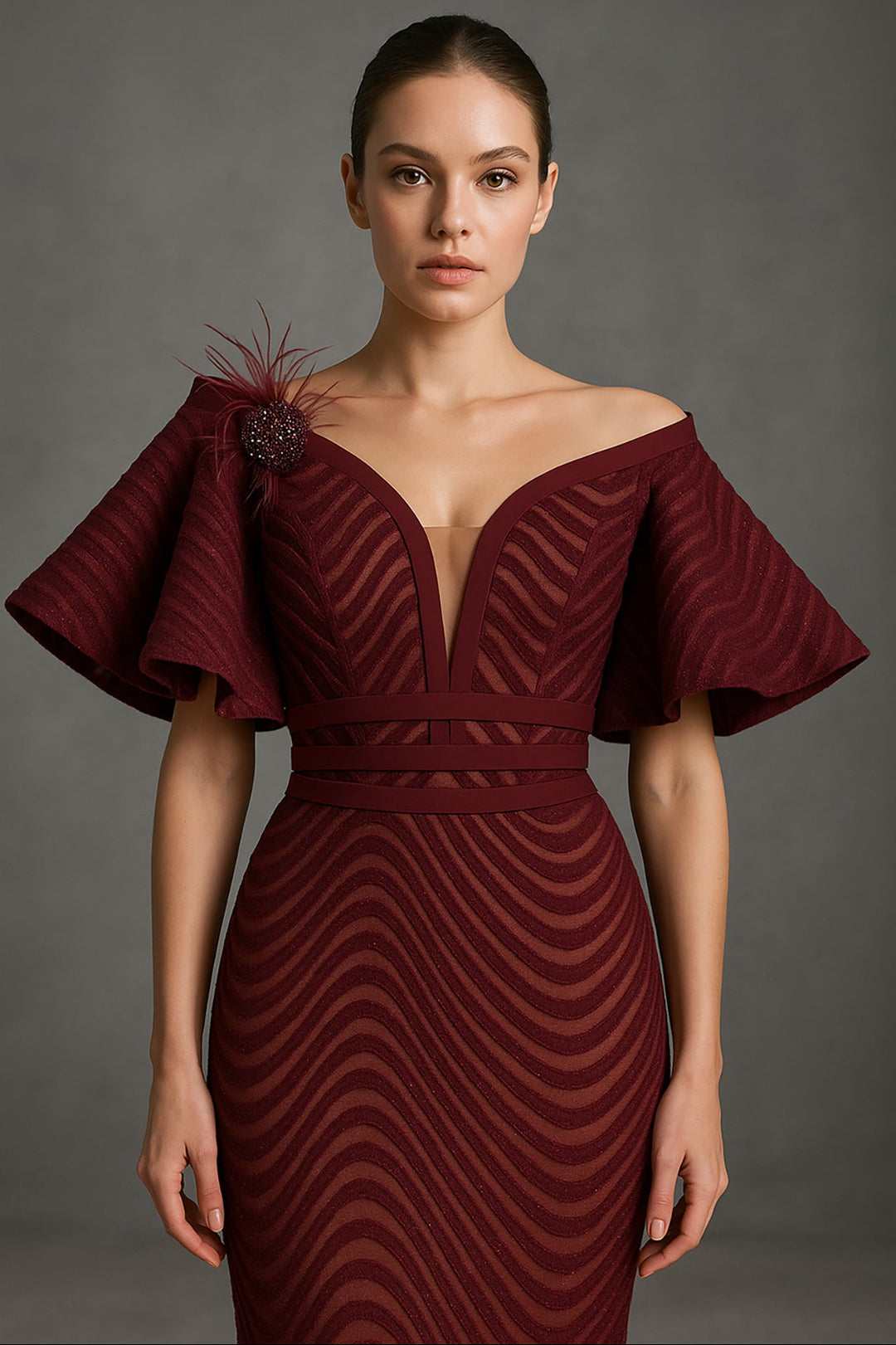 Mermaid Black Dress with Neckline