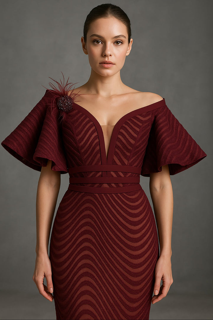Mermaid Black Dress with Neckline