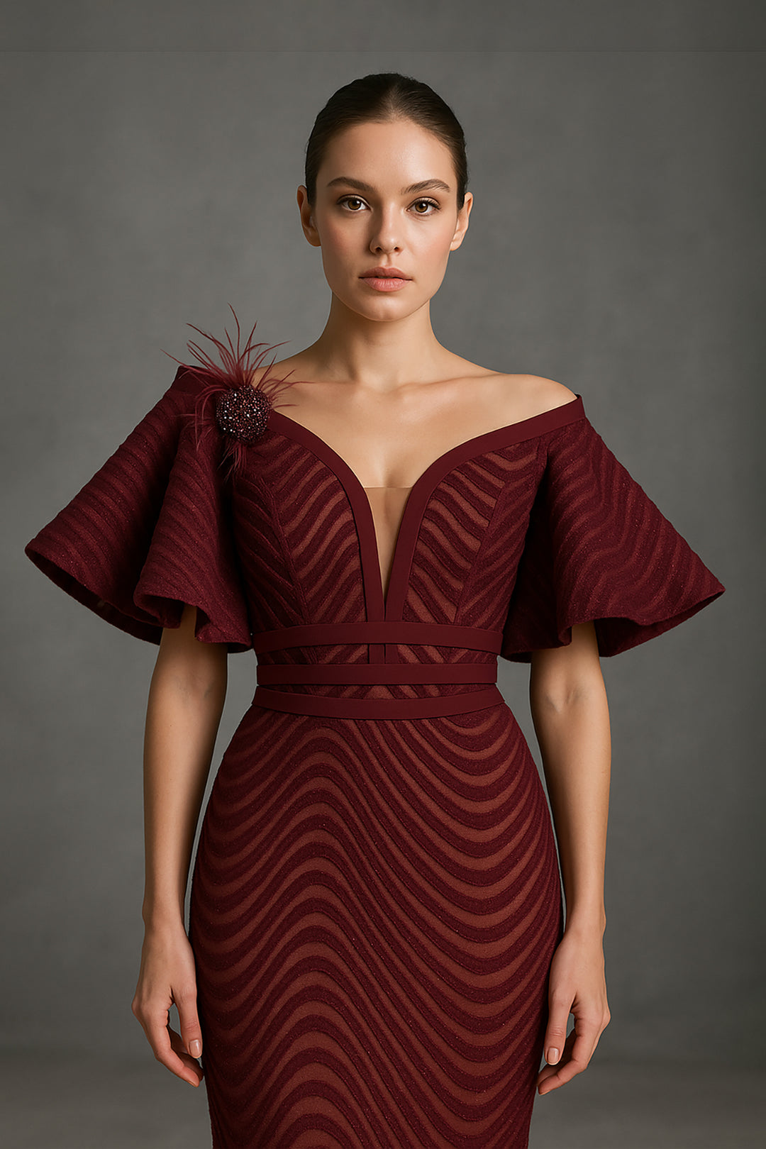 Mermaid Black Dress with Neckline