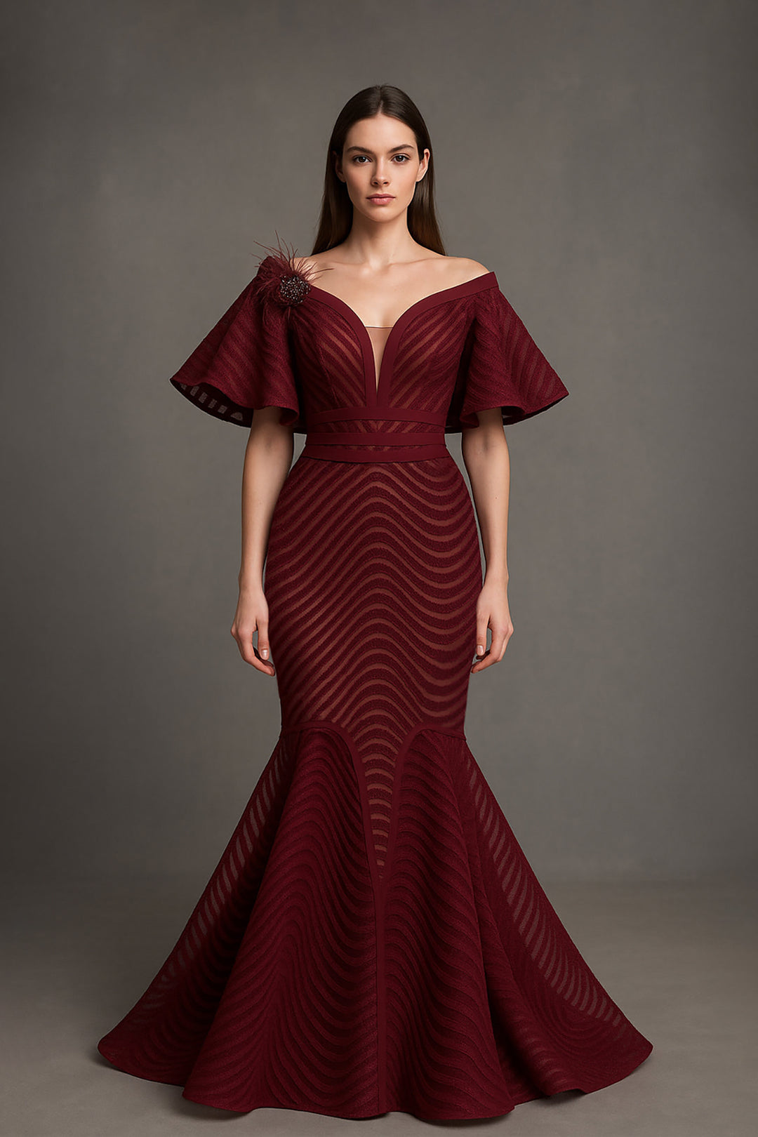 Mermaid Black Dress with Neckline