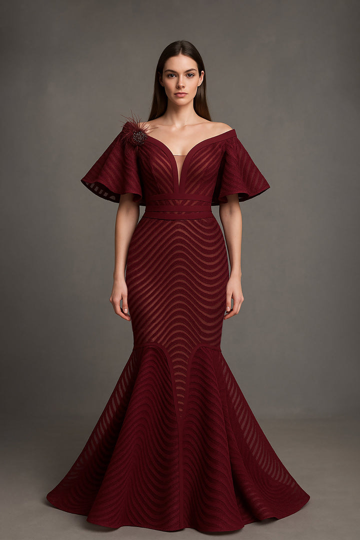 Mermaid Black Dress with Neckline