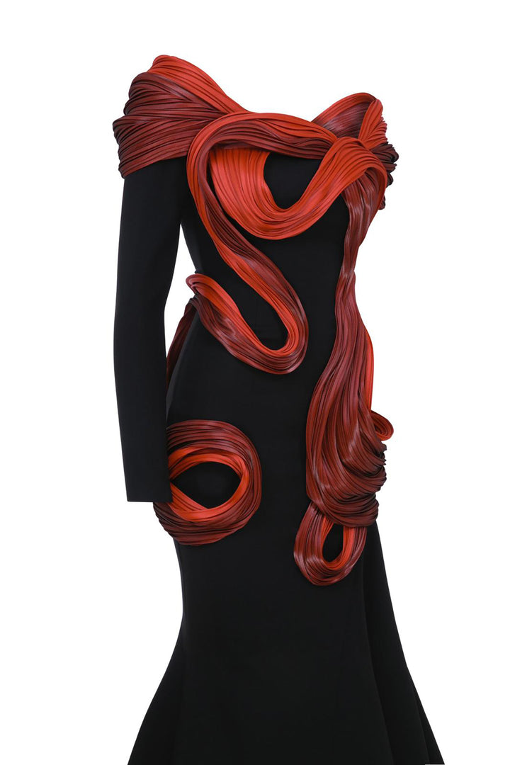 Mermaid Dress with Off-The-Shoulder Neckline