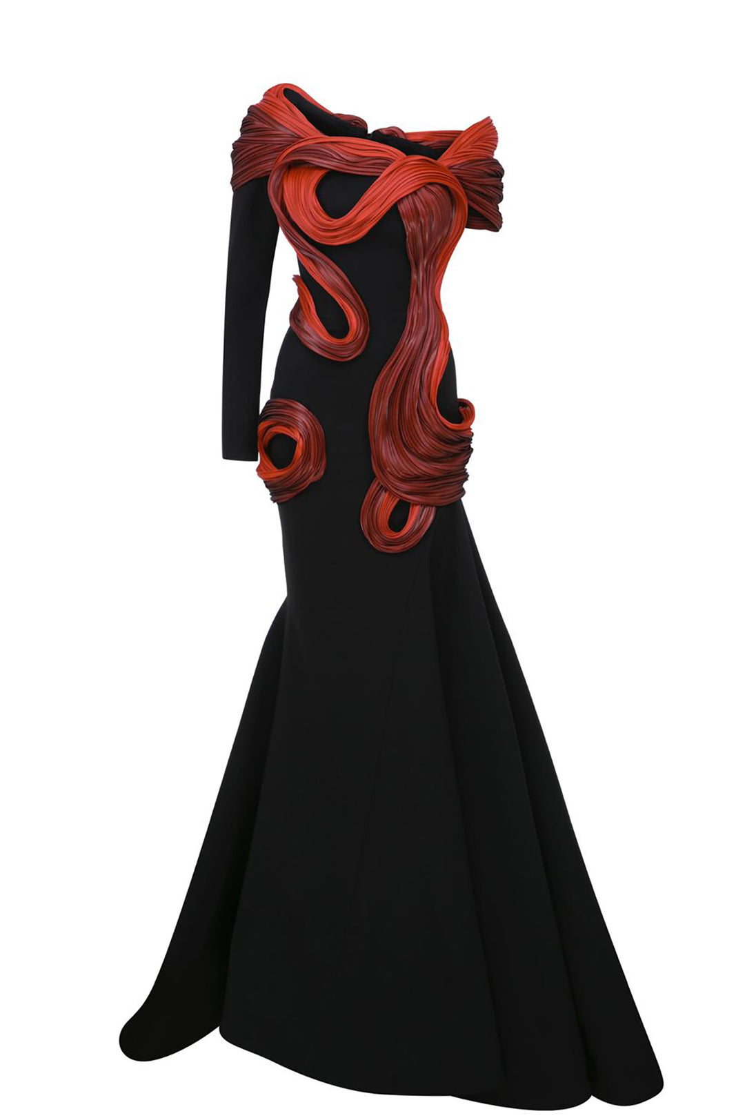 Mermaid Dress with Off-The-Shoulder Neckline