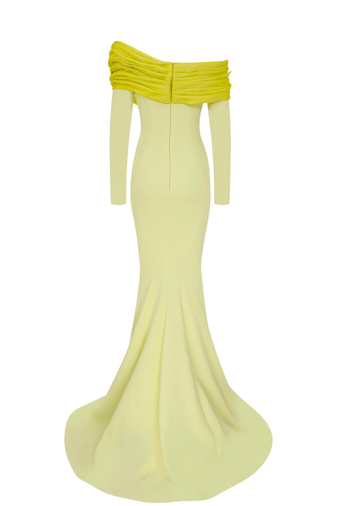 Crepe Mermaid Dress with Off-The-Shoulder