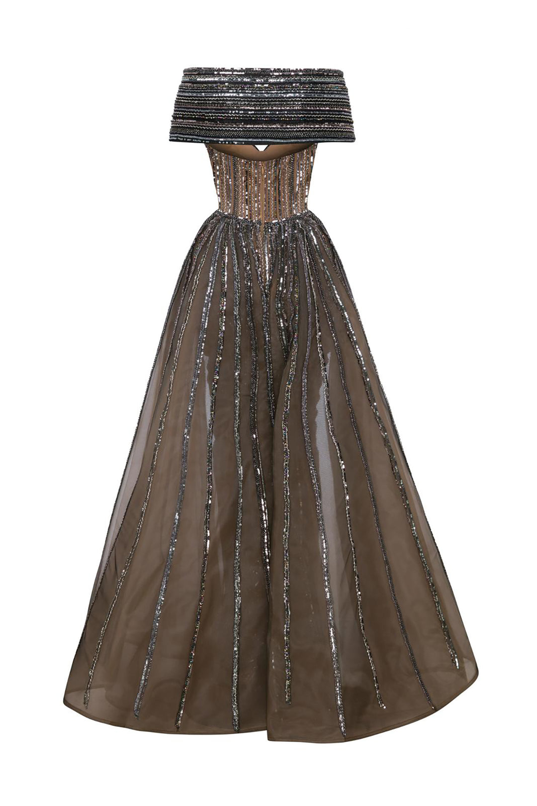 Mermaid Satin Dress Off-The-Shoulder Bodice